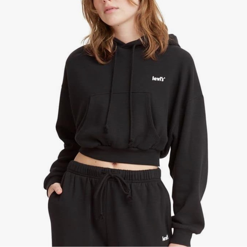 Levi's Women's Black Cropped Hoodie